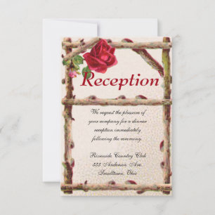 Invitation Rose ancienne vintage rustique victorienne antique