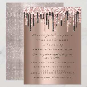 Invitation Rose Anniversaire Fête des mariées Sweet 16 Class