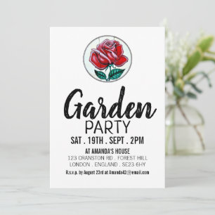 Invitation Rose artistique, Garden Party
