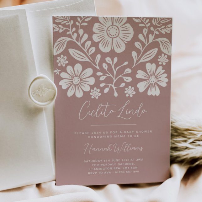 Invitation rose Baby shower Cielito Lindo (Créateur téléchargé)