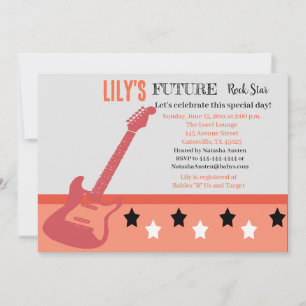 Invitation rose Baby shower Futur Rocker