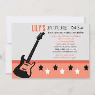 Invitation rose Baby shower Futur Rocker