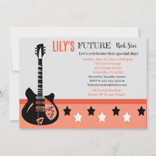 Invitation rose Baby shower Futur Rocker