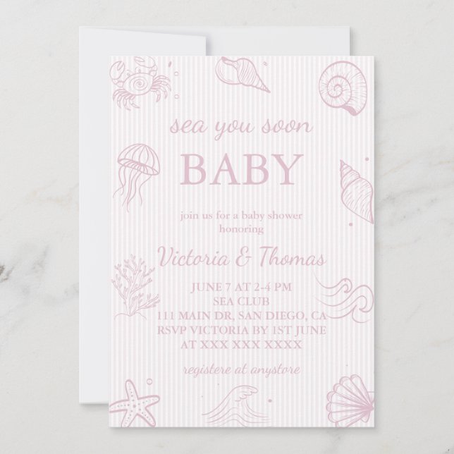 Invitation Rose Bientôt bébé Shower (Devant)