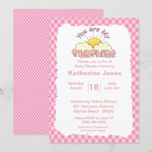 Invitation Rose Blanc Vous Êtes Mon Baby shower Sunshine
