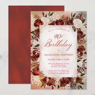 Invitation Rose blanche de Bourgogne Chute Florale 90e annive