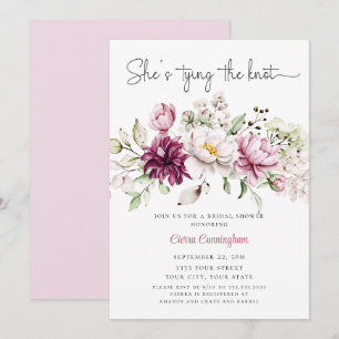 Invitation Rose Blanche Elle Noue le Nœud Floral Bridal