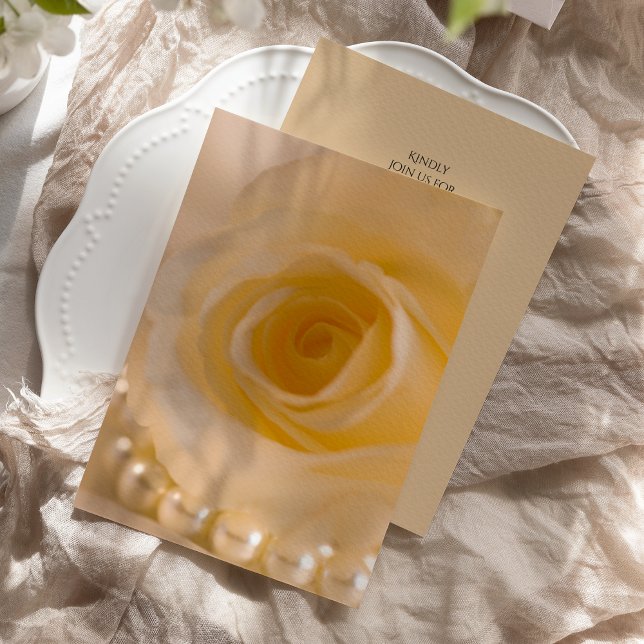 Invitation Rose blanche et Mariage perles (Créateur téléchargé)