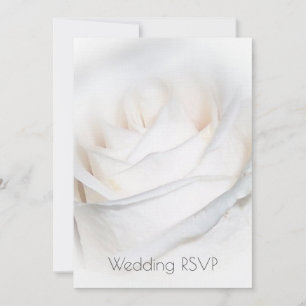 Invitation Rose blanche Mariage personnalisé RSVP