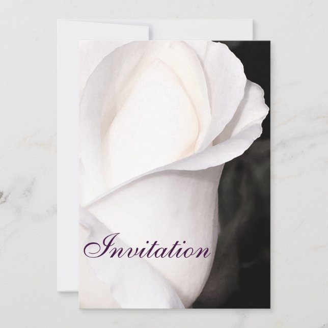 Invitation Rose Blanche Simple_ (Devant)