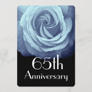 Invitation Rose bleu ciel 65e anniversaire de mariage A05