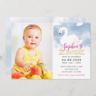 Invitation Rose bleu de princesse de cygne de PARTIE