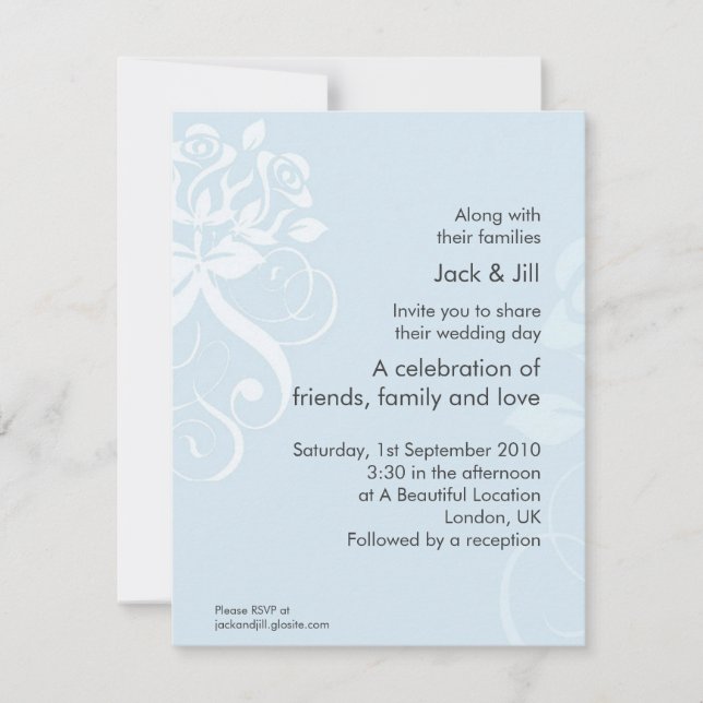 Invitation Rose Bleu Doux 4,25x5,5 (Devant)