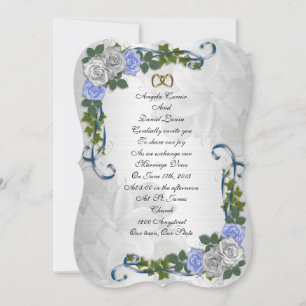 Invitation Rose bleu élégant