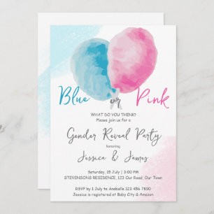 Invitation Rose bleu sexe révéler l'invitation du parti bleu