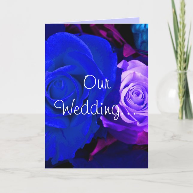 Invitation Rose bleu violet (Devant)