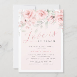 Invitation Rose Blush Floral Love est en Fête des mariées de