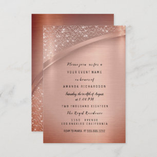 Invitation Rose Blush Parties scintillant Étincelle fête d'an