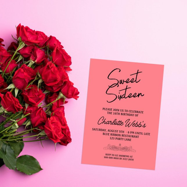 Invitation Rose Blush Sweet 16e anniversaire (Créateur téléchargé)