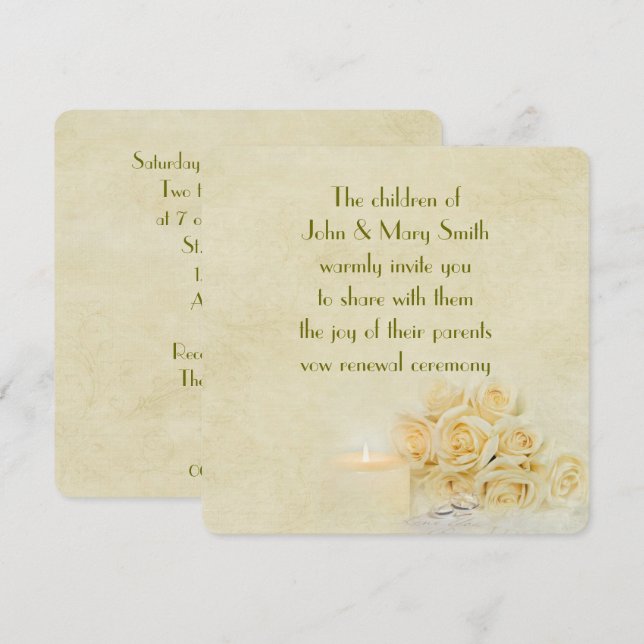 Invitation Rose Bouquet (Devant / Derrière)