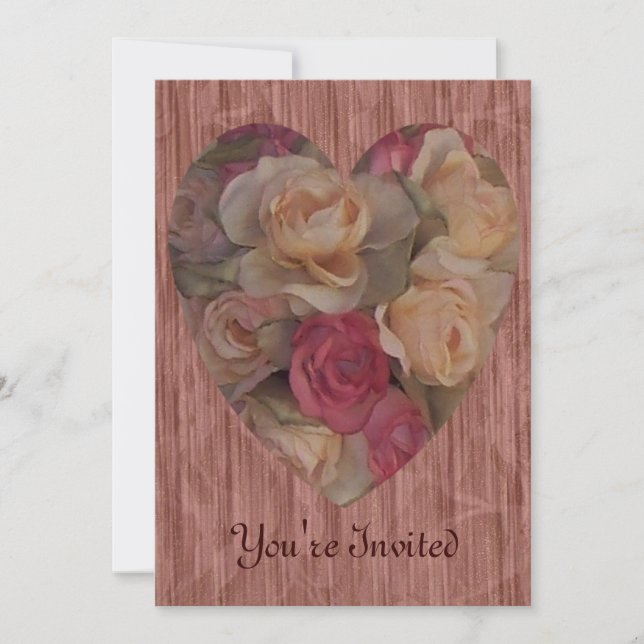 Invitation Rose Bouquet Heart (Devant)