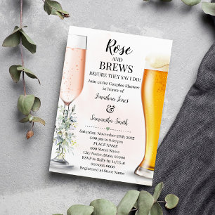 Invitation Rose & Brews Couples Mariage Eucalyptus Verdure
