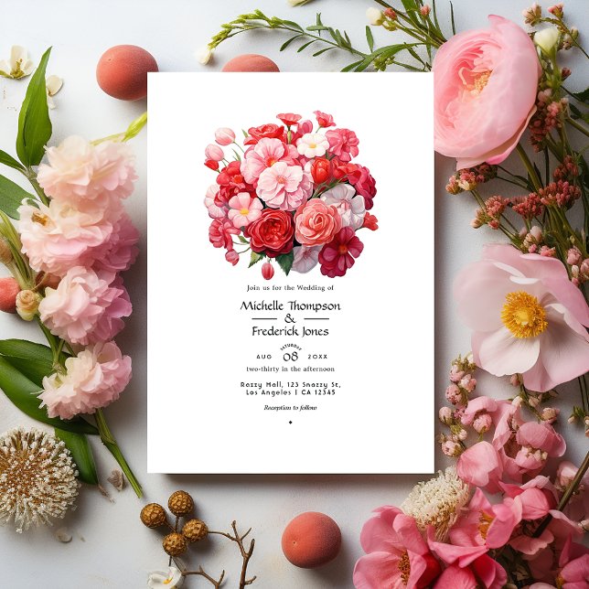 Invitation Rose Bubble Gum, Barbe à Papa & Mariage au Fraise (Créateur téléchargé)
