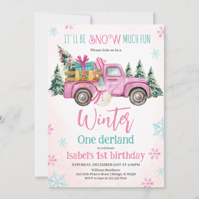 Invitation Rose Ce sera beaucoup de plaisir d'anniversaire (Devant)