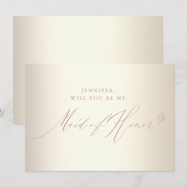 Invitation Rose chic Parties scintillant or Script blanc femm (Devant / Derrière)