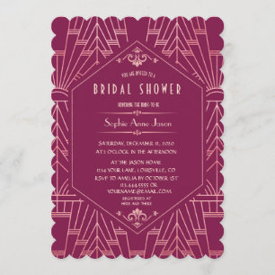 Invitation Rose Cooper Great Gatsby Fête des mariées des anné