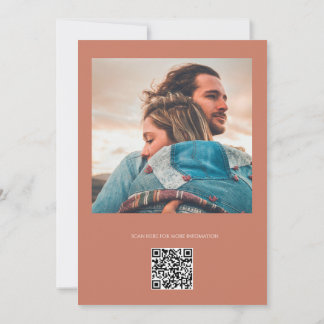 Invitation Rose Copper Minimalist Modern Calligraphy Wedding