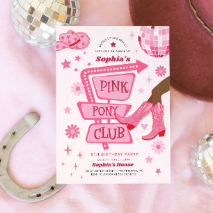 Invitation Rose Cowgirl Rose Pony Club Fête d'anniversaire
