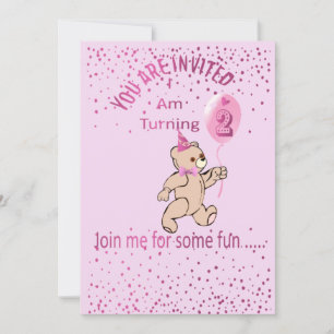 Invitation rose d'anniversaire
