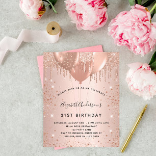 Invitation rose d'anniversaire budget
