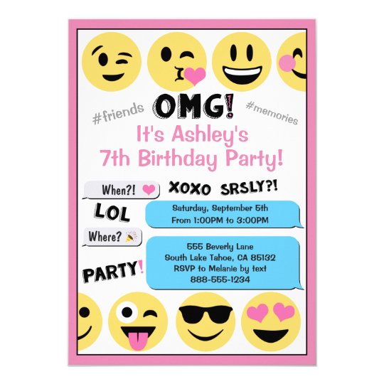 Invitation Rose D Anniversaire D Emoji Zazzle Fr