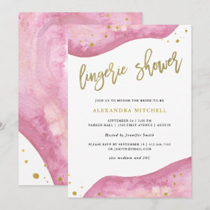 Invitation Rose d'aquarelle et douche de lingerie de Geode