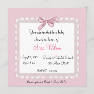 Invitation rose de baby shower d'arc