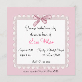 Invitation rose de baby shower d'arc
