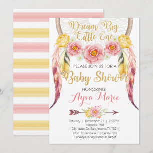 Invitation rose de baby shower de Dreamcatcher