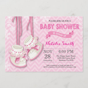 Invitation rose de baby shower de fille de
