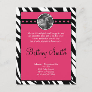 Invitation rose de baby shower de photo de