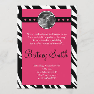 Invitation rose de baby shower de photo de