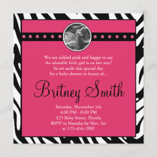 Invitation rose de baby shower de photo de
