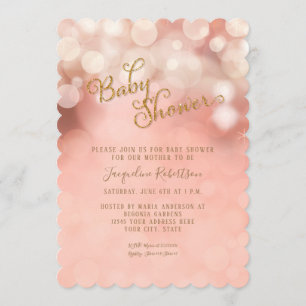 Invitation Rose de baby shower de princesse Girl de lumière