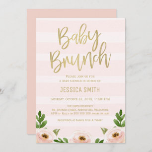 Invitation rose de baby shower de roses de