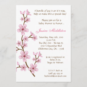 invitation rose de baby shower des fleurs de