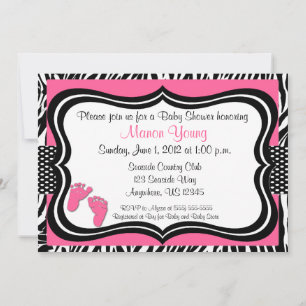 Invitation rose de baby shower d'impression de