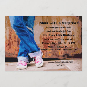 Invitation rose de baskets