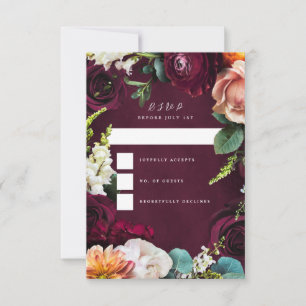 Invitation Rose de Bourgogne Ranunculus Wedding RSVP