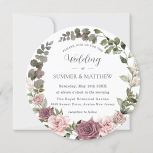 Invitation Rose de cannelle Blush Floral Greenery Boho Mariag